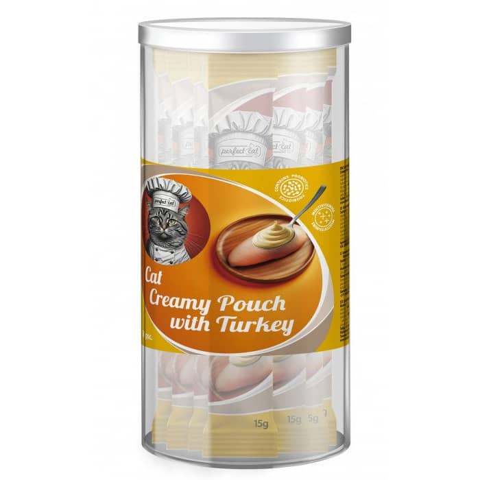 Perfect Cat Creamy Pauch kaķu gardums krēms kaķiem ar tītaru 15 g N30